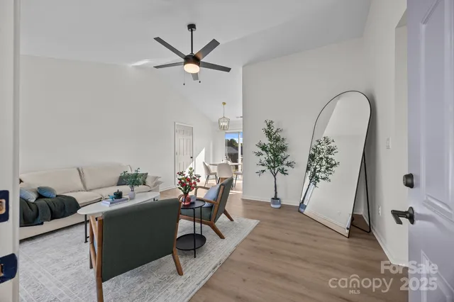 a living room with furniture