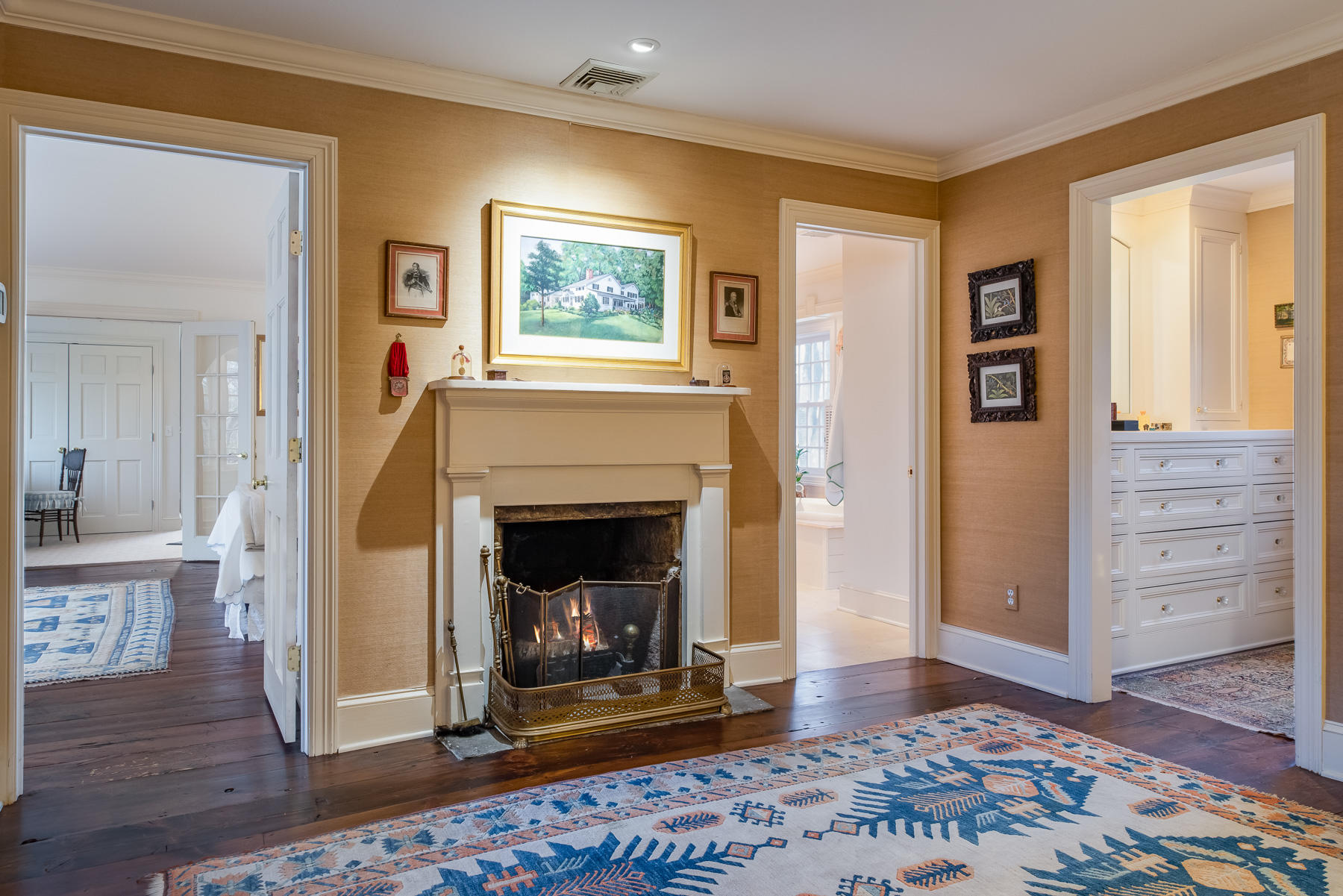 1403 Ponus Ridge Road New Canaan, CT 06840 - Photo 24 of 48 a living room with furniture and a fireplace
