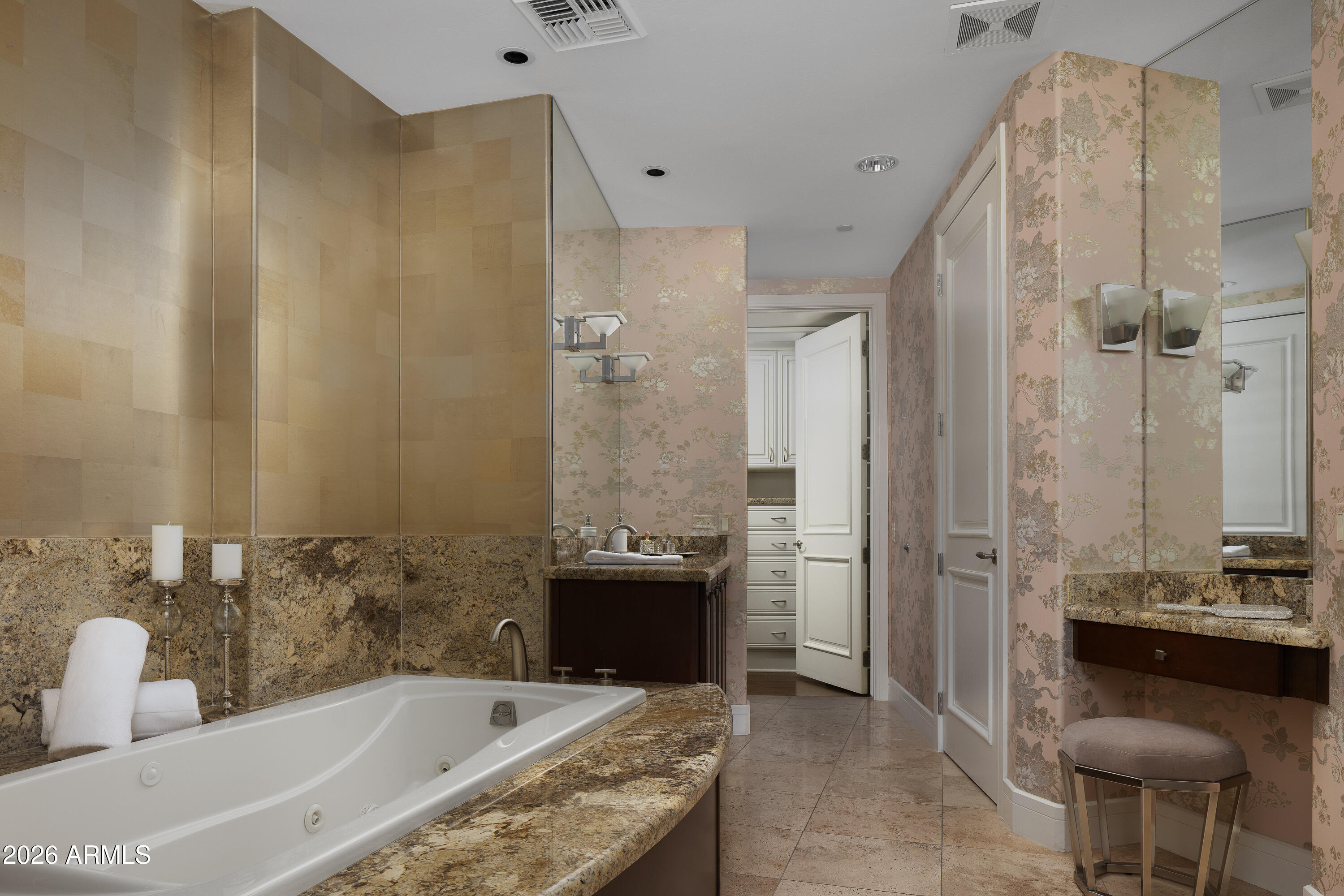 2402 East Esplanade Lane, Unit PH2 Phoenix, AZ 85016 - Photo 15 of 40 a bathroom with a granite countertop sink and a bathtub