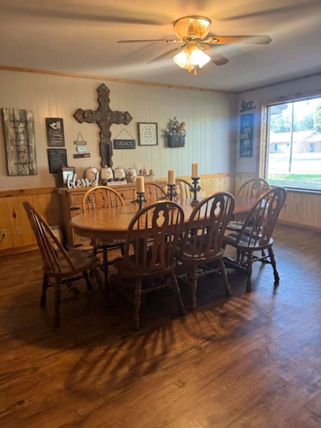 416 Division Street Jewett, TX 75846 - Photo 5 of 36 a view of a dining room with furniture window and wooden floor