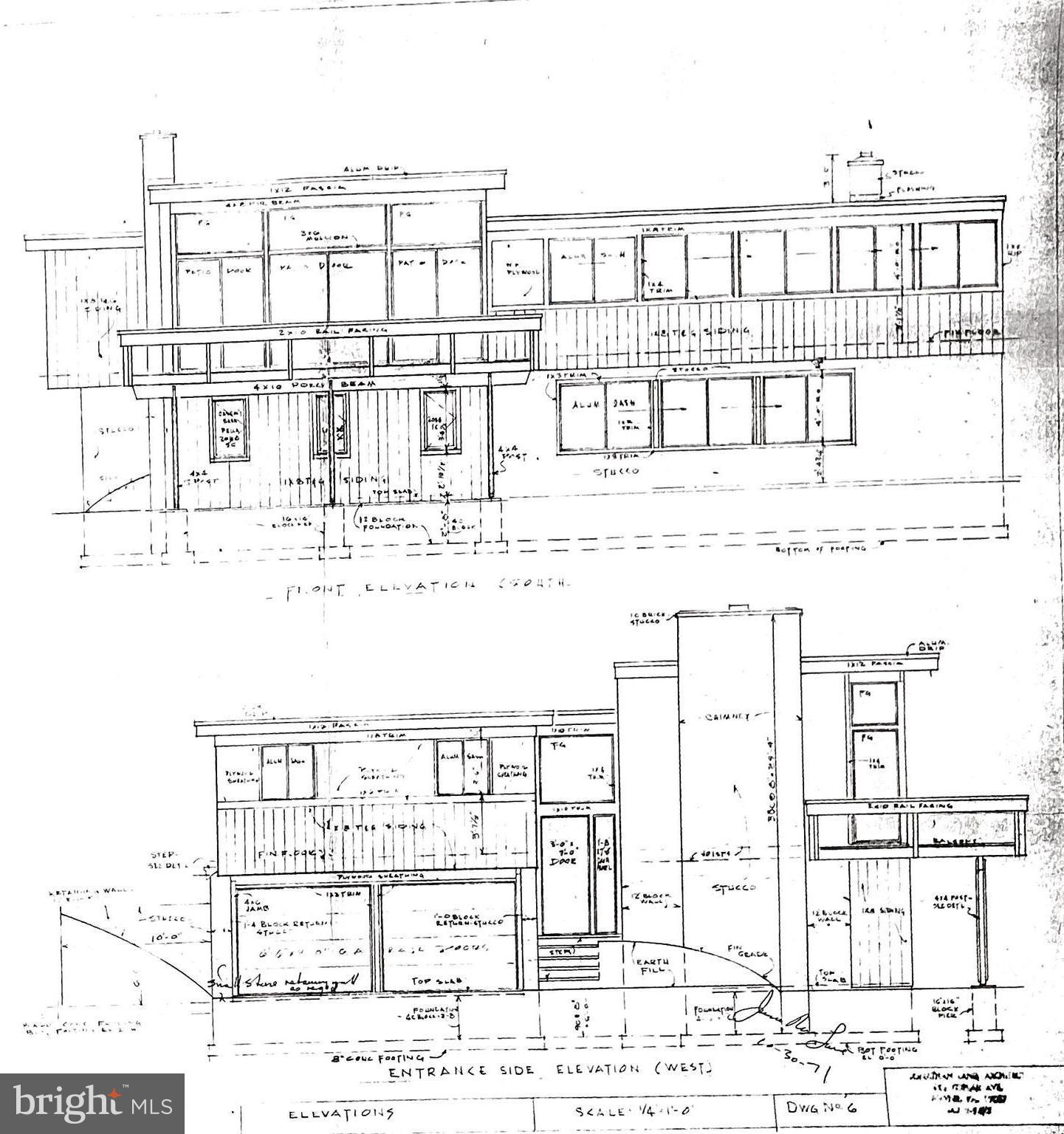 1151 Radnor Hill Road Wayne, PA 19087 - Photo 42 of 42 Elevation from Original House Plans