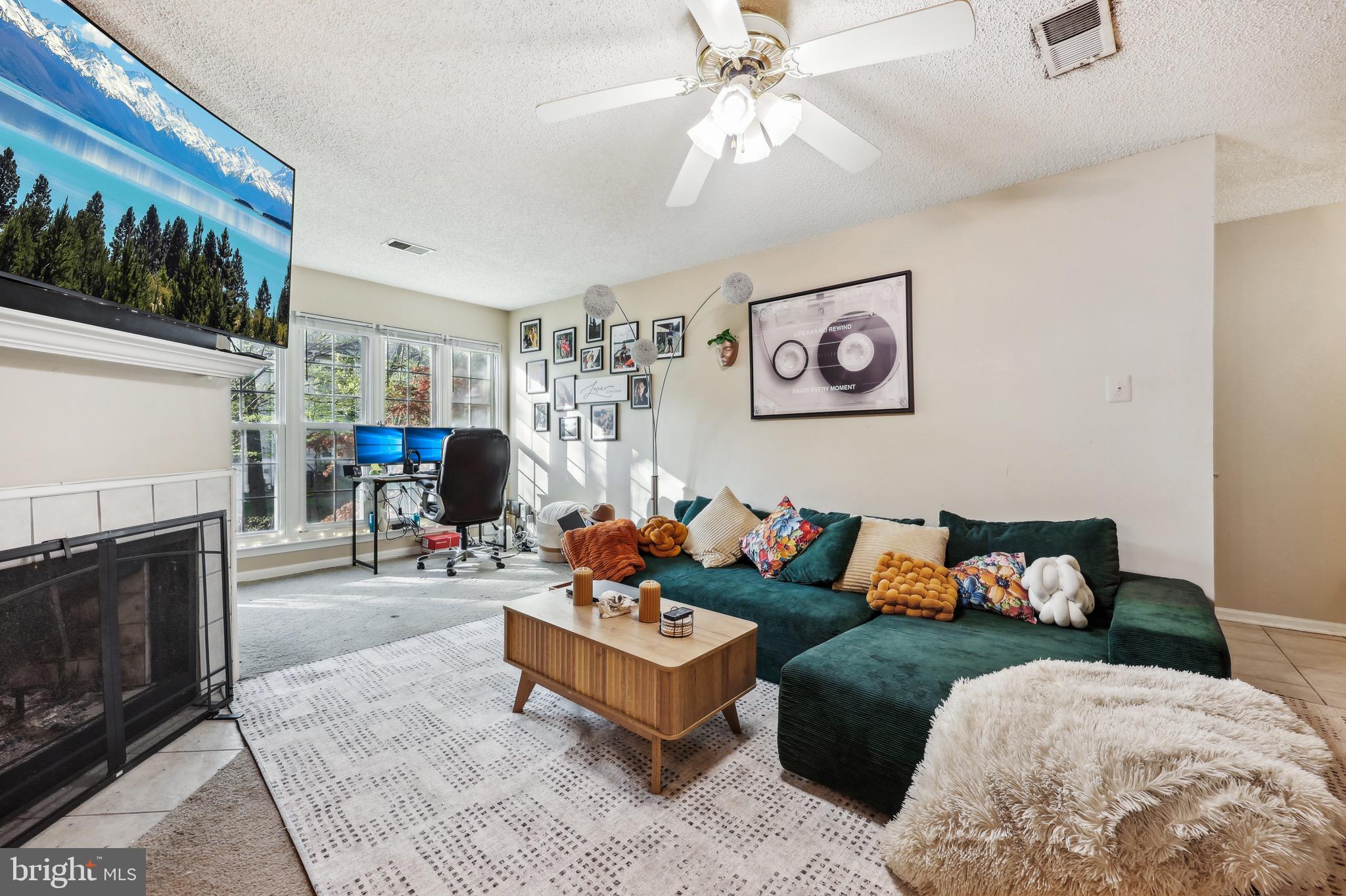 3805 Green Ridge Court, Unit 201 Fairfax, VA 22033 - Photo 4 of 25 a living room with furniture a fireplace and a window