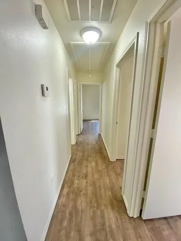 an empty room with a window