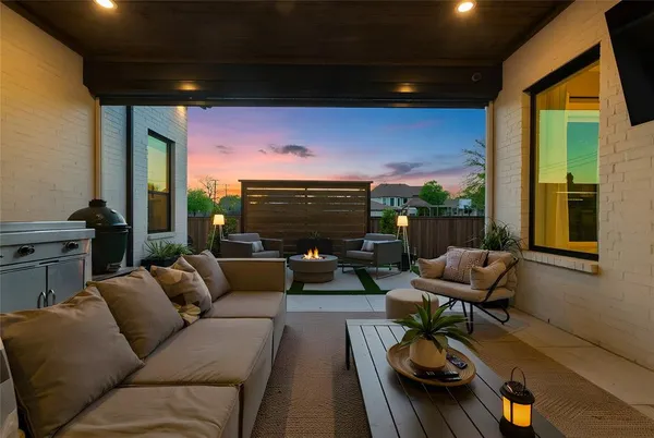 a outdoor living space with furniture