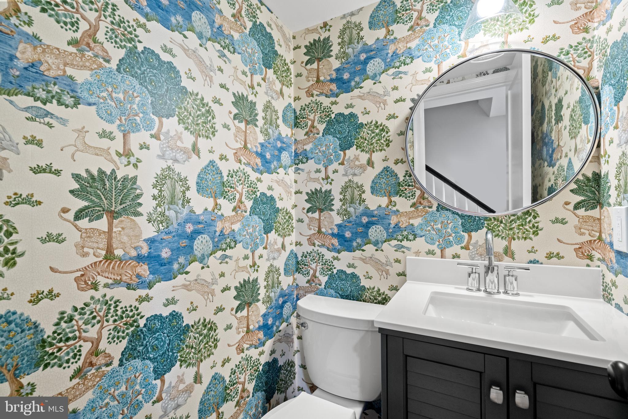 3527 Hamlet Place Chevy Chase, MD 20815 - Photo 16 of 19 a bathroom with a sink and mirror