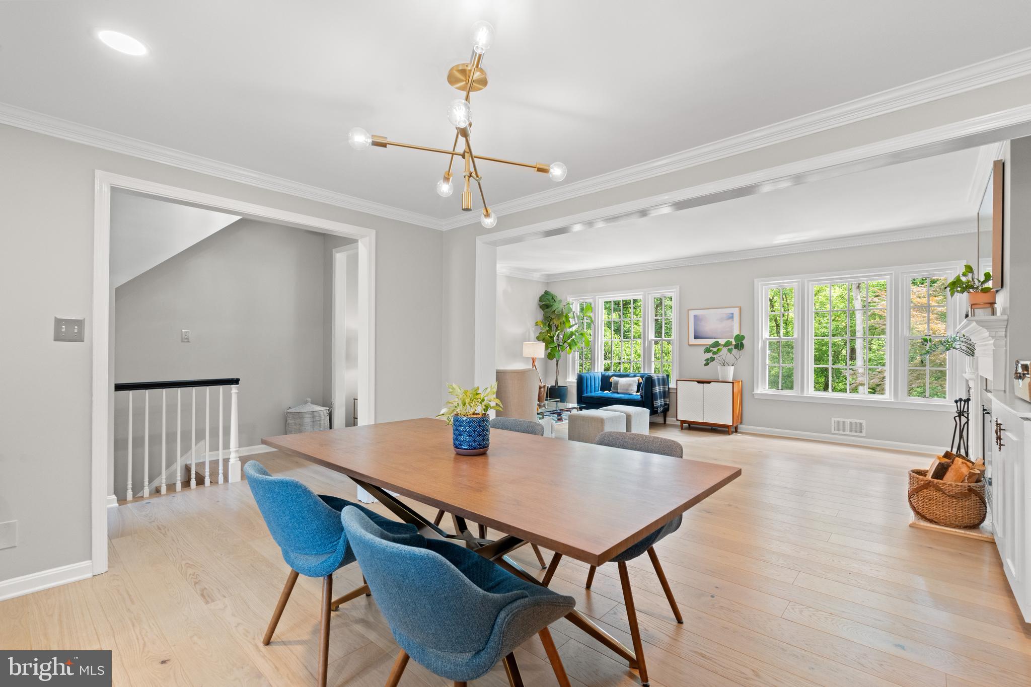 3527 Hamlet Place Chevy Chase, MD 20815 - Photo 3 of 19 a view of a dining room and livingroom with furniture window and wooden floor