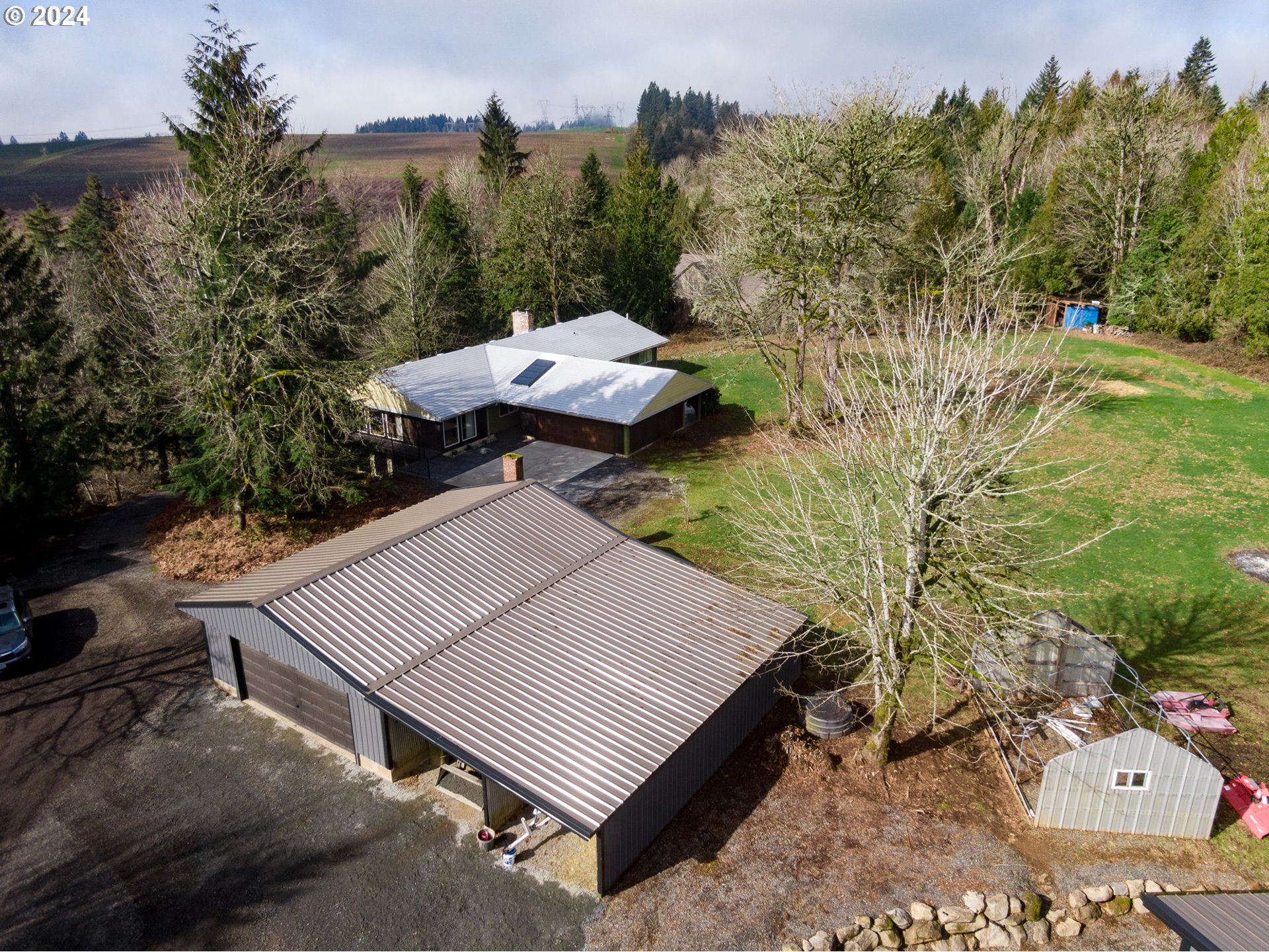 33821 Southeast Gunderson Road Sandy, OR 97055 - Photo 38 of 44 aerial view of a house with a yard and furniture