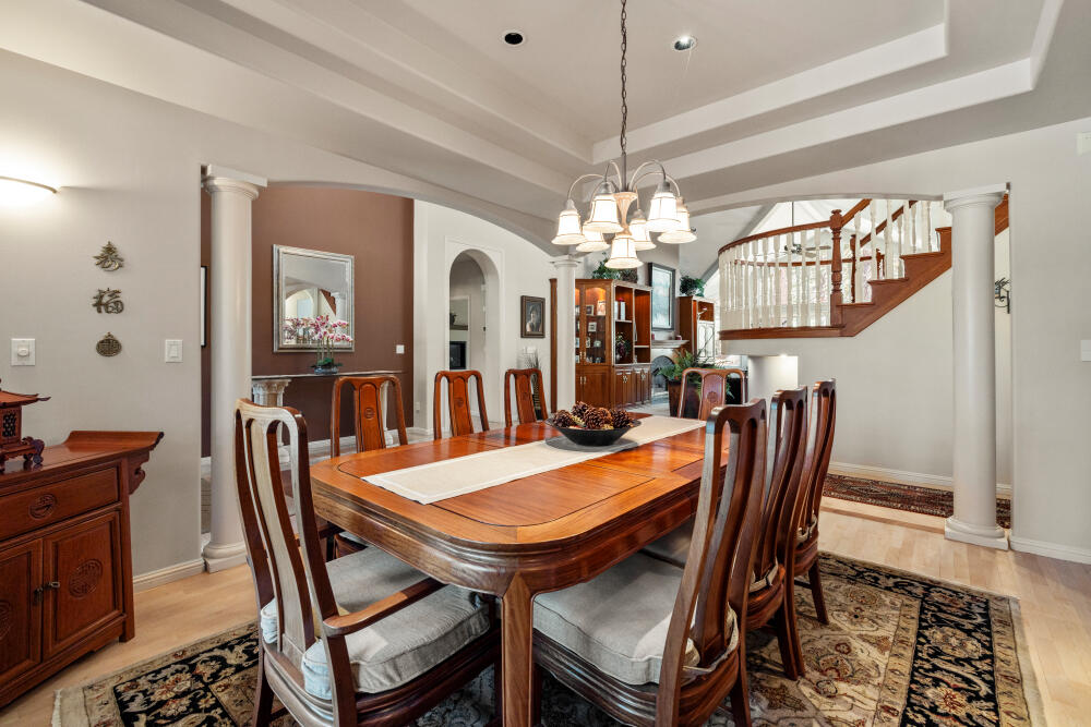 11629 Merganser Road Klamath Falls, OR 97601 - Photo 9 of 50 a view of a dining room with furniture and a chandelier