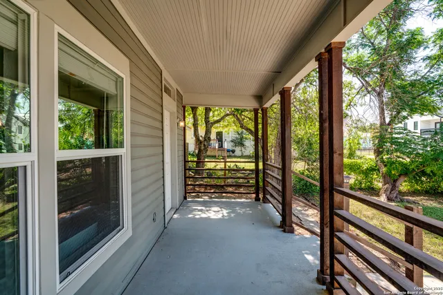 a view of a city from a balcony
