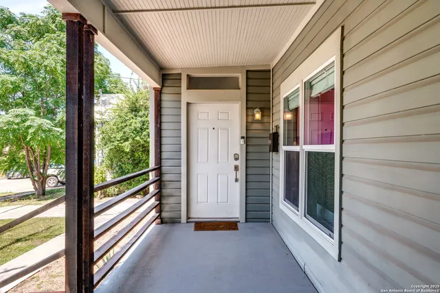 a view of front door and porch