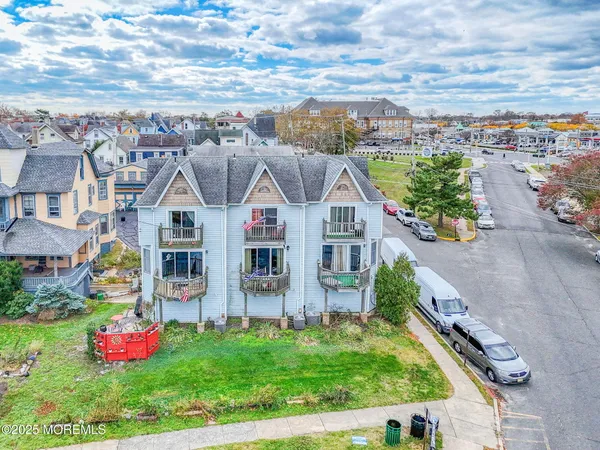 a front view of multiple houses