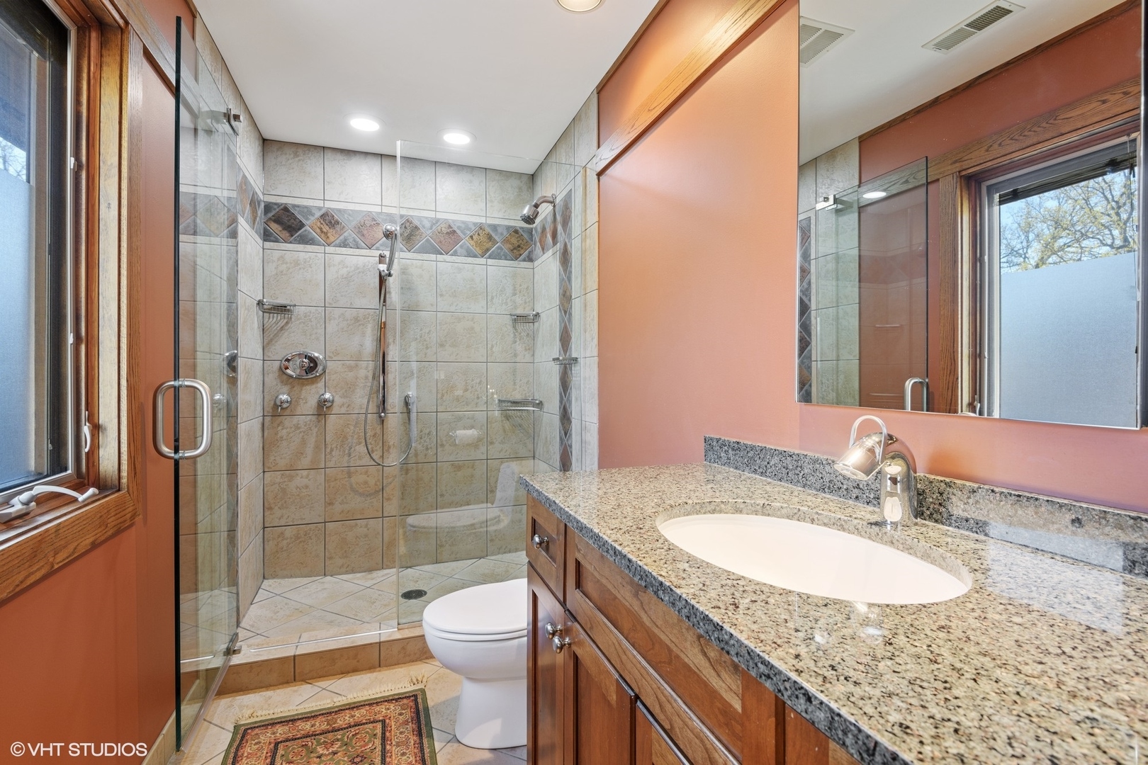 937 Keystone Avenue River Forest, IL 60305 - Photo 21 of 32 a bathroom with a granite countertop sink toilet and shower