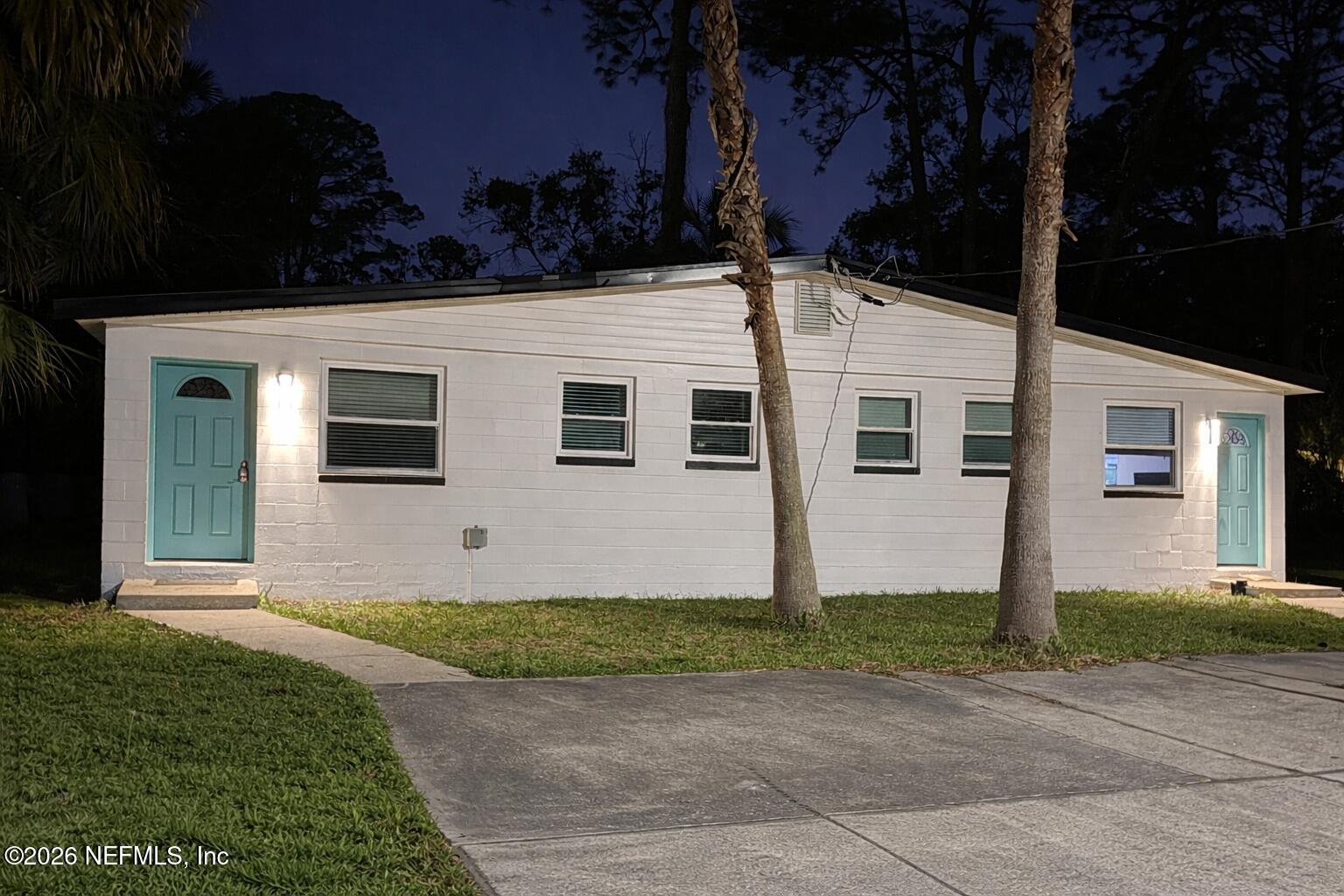 Twilight duplex with turquoise doors