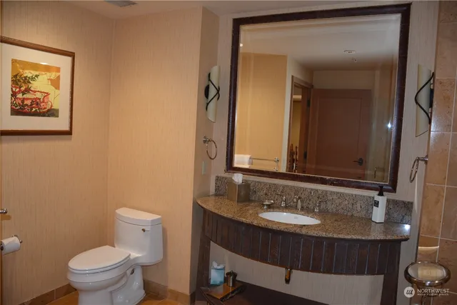 a bathroom with a sink and a toilet