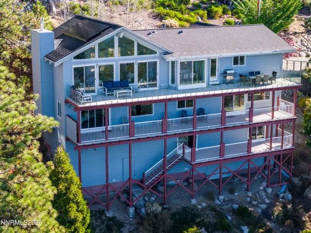 front view of a house with a balcony