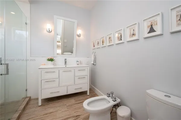 a bathroom with a shower