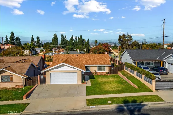 an aerial view of a house
