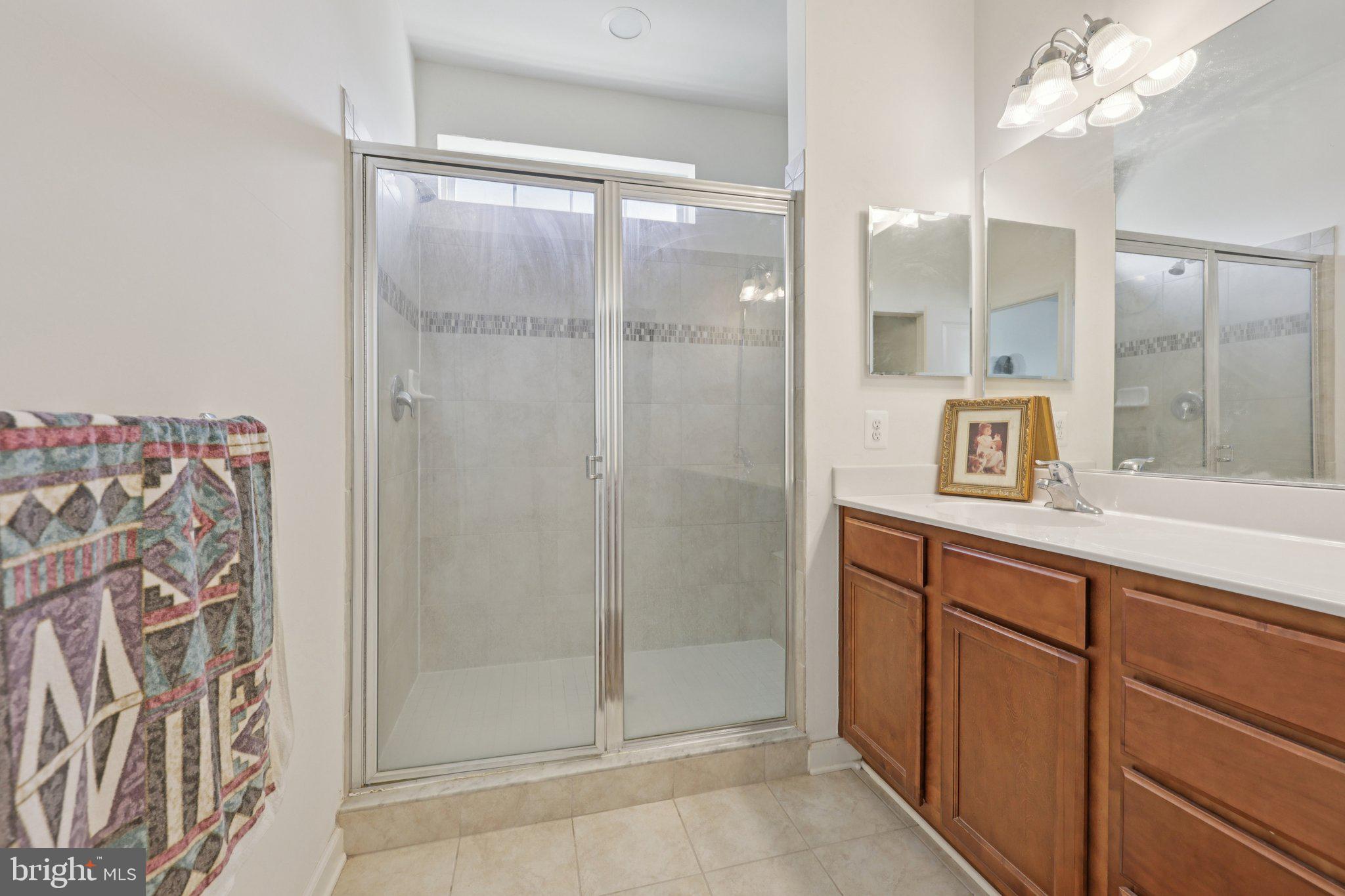 7206 Wood Meadow Way Lanham, MD 20706 - Photo 43 of 61 a bathroom with a shower sink and mirror