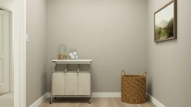 a room with a door and a window