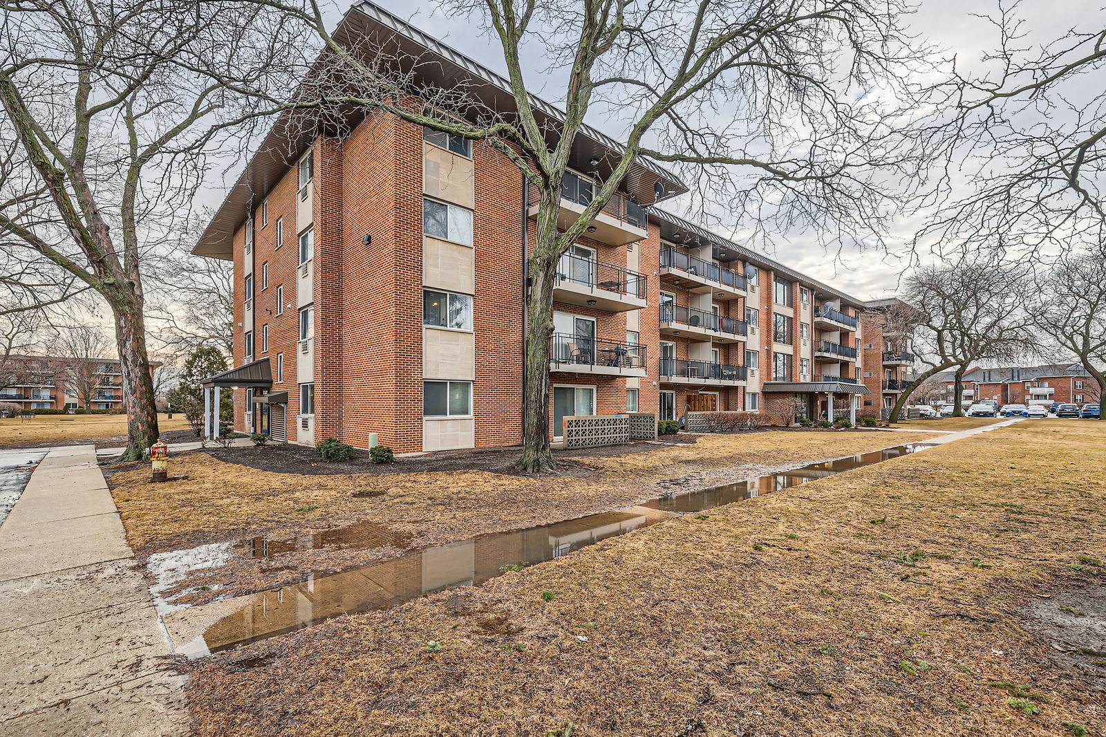 a front view of a building