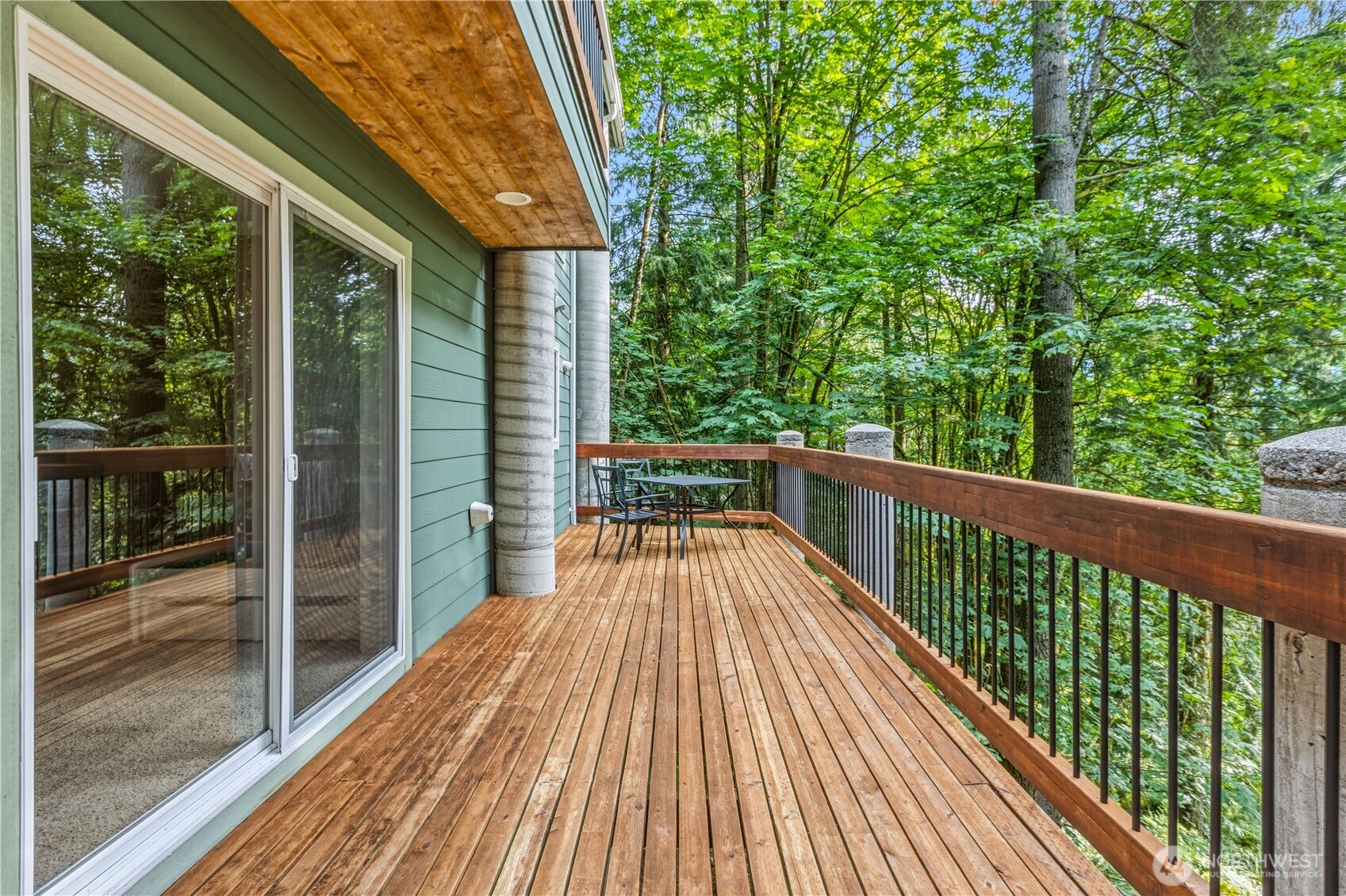 45 Cascade Lane Bellingham, WA 98229 - Photo 27 of 40 a view of balcony with wooden floor and fence
