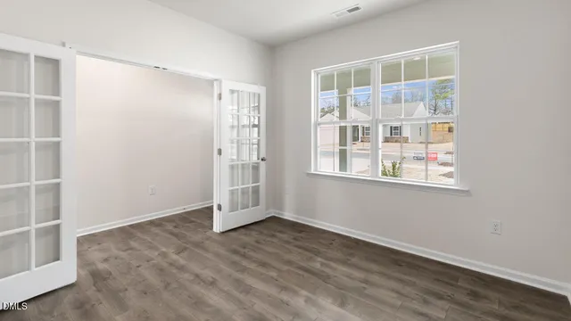 an empty room with a window