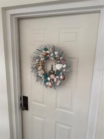 a hallway with a large window