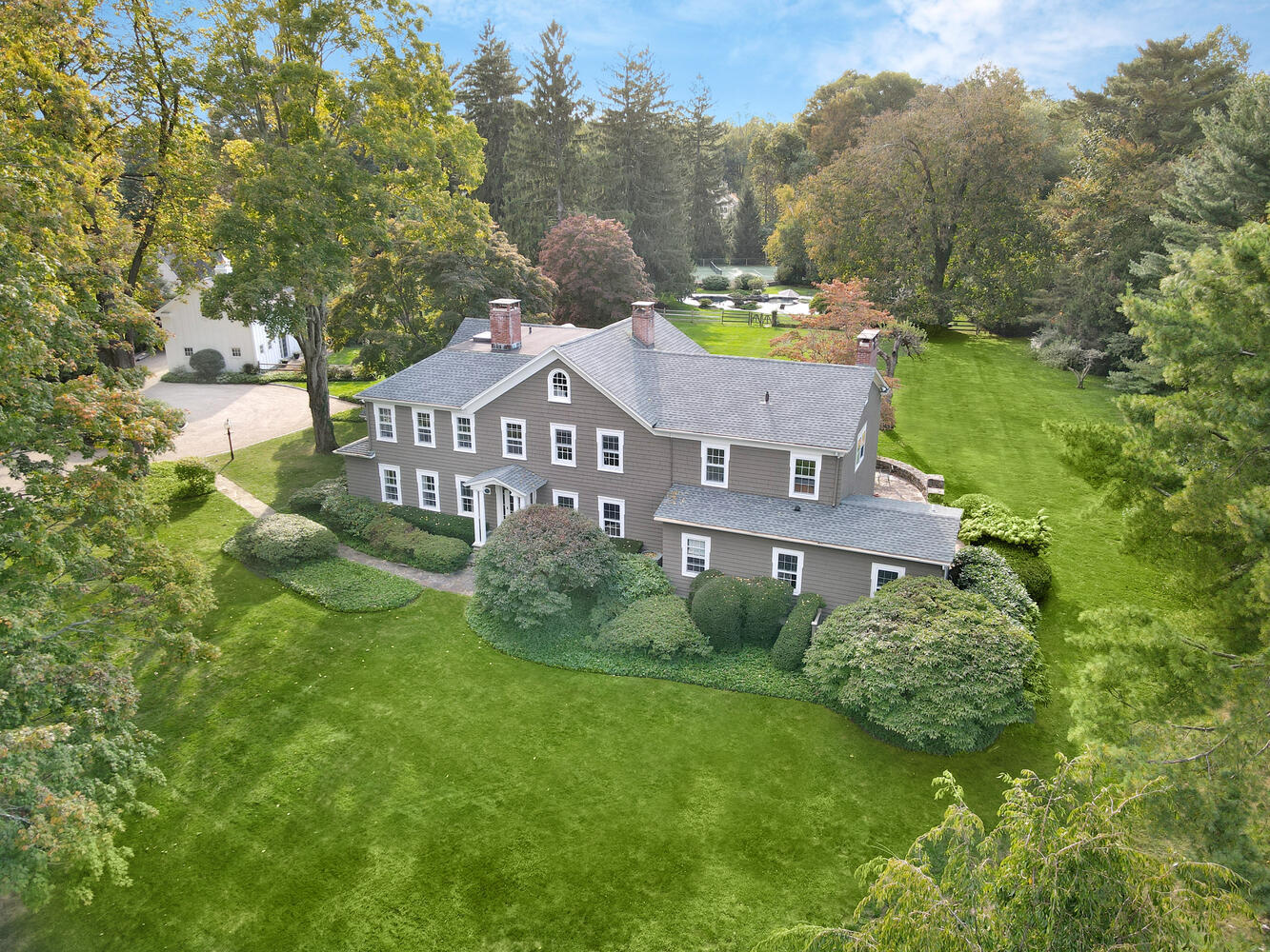 a view of a house with a garden