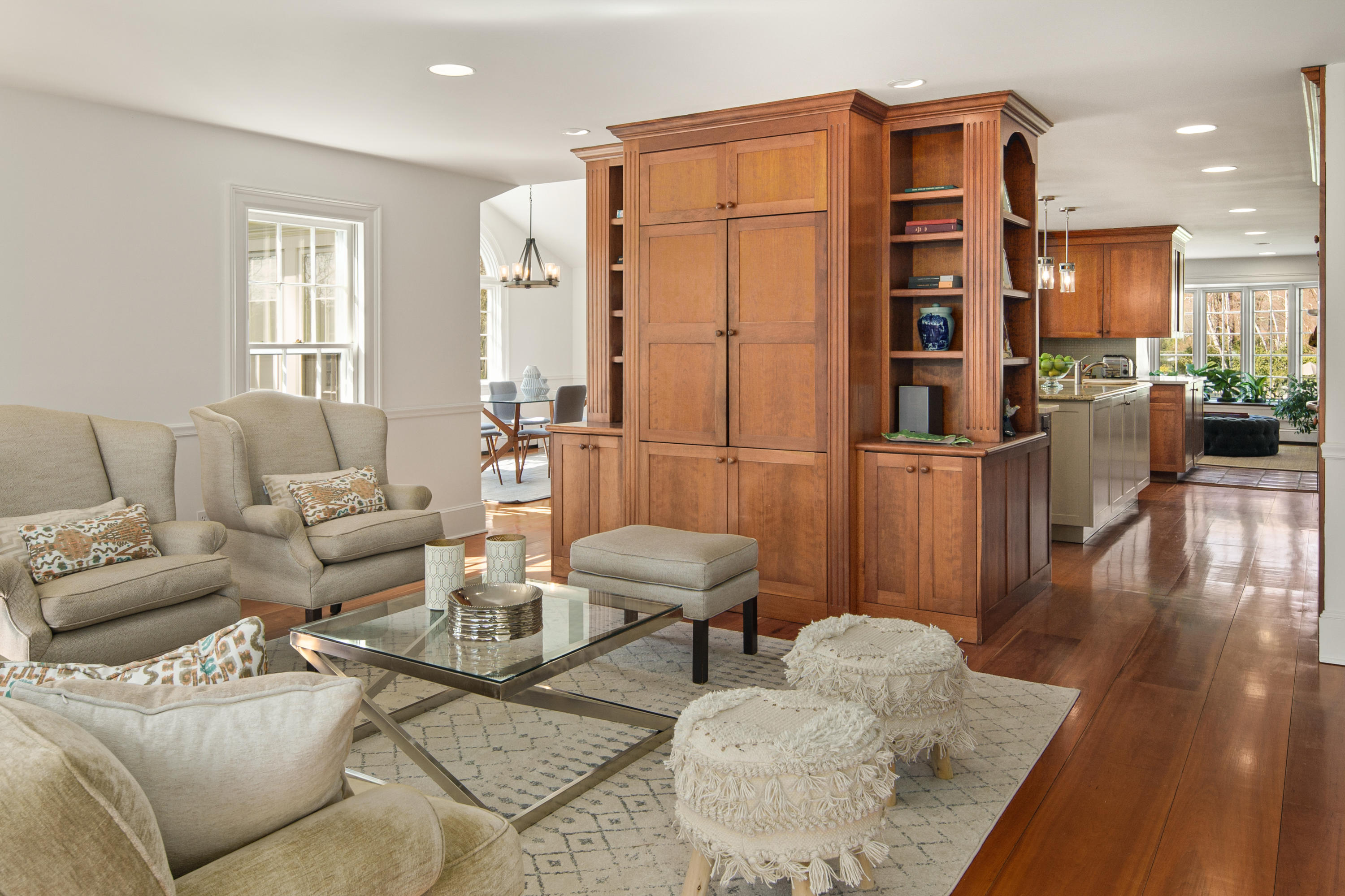 469 Brookside Road New Canaan, CT 06840 - Photo 12 of 39 a living room with furniture a wooden floor and next to a window