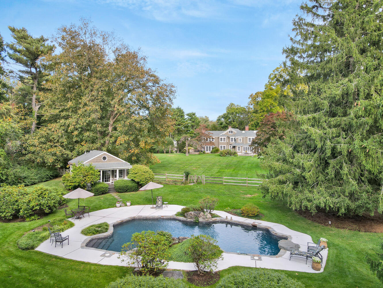 469 Brookside Road New Canaan, CT 06840 - Photo 32 of 39 a garden view with a lake view