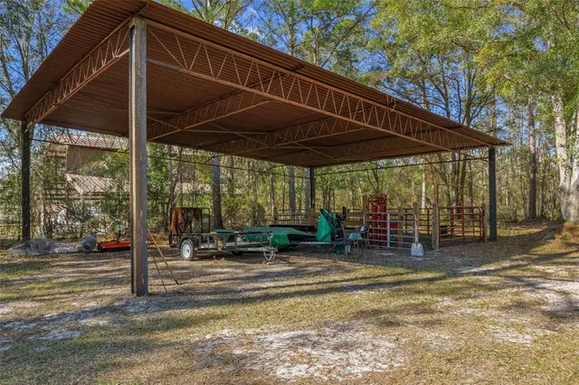 a view of outdoor space with seating area