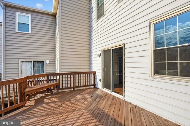 a view of a wooden deck