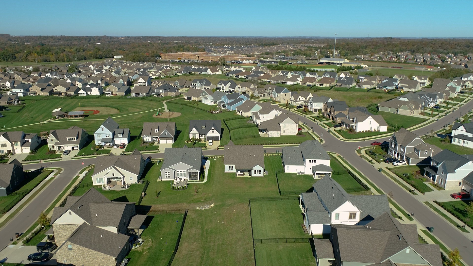 757 Plowson Road Mount Juliet, TN 37122 - Photo 34 of 48 an aerial view of a city with lots of residential buildings