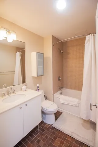 a bathroom with a double vanity sink toilet mirror and bathtub