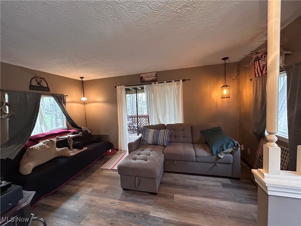 32290 Richey Lane Freeport, OH 43973 - Photo 11 of 20 Living area with wood finished floors and a textured ceiling
