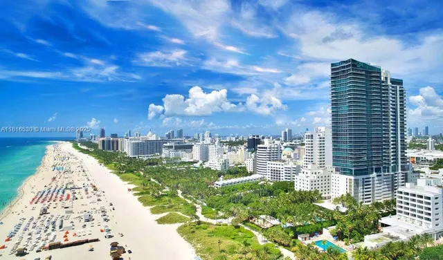 a view of a city with tall buildings