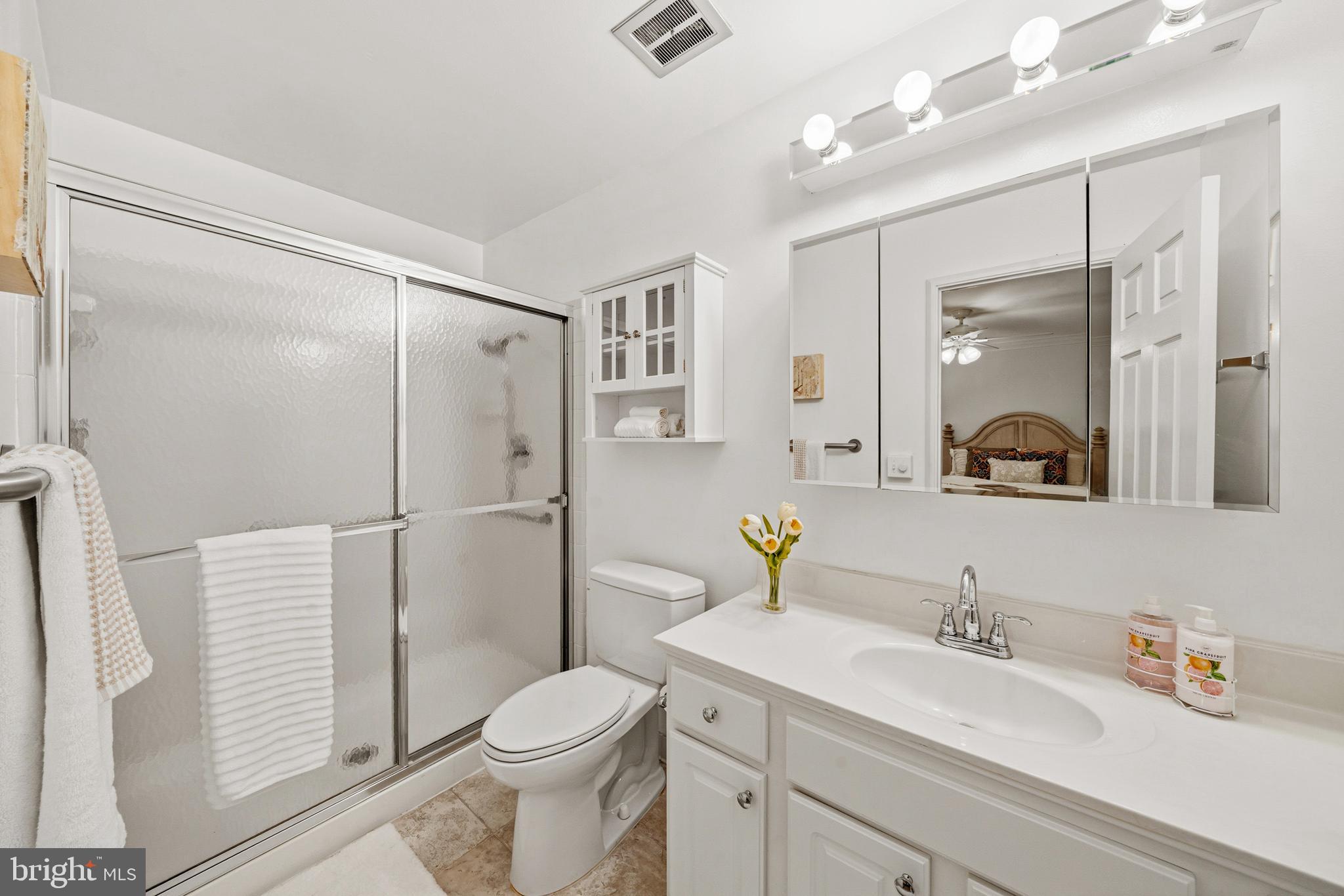 14601 Deerhurst Terrace Silver Spring, MD 20906 - Photo 18 of 51 a bathroom with a granite countertop sink toilet and shower