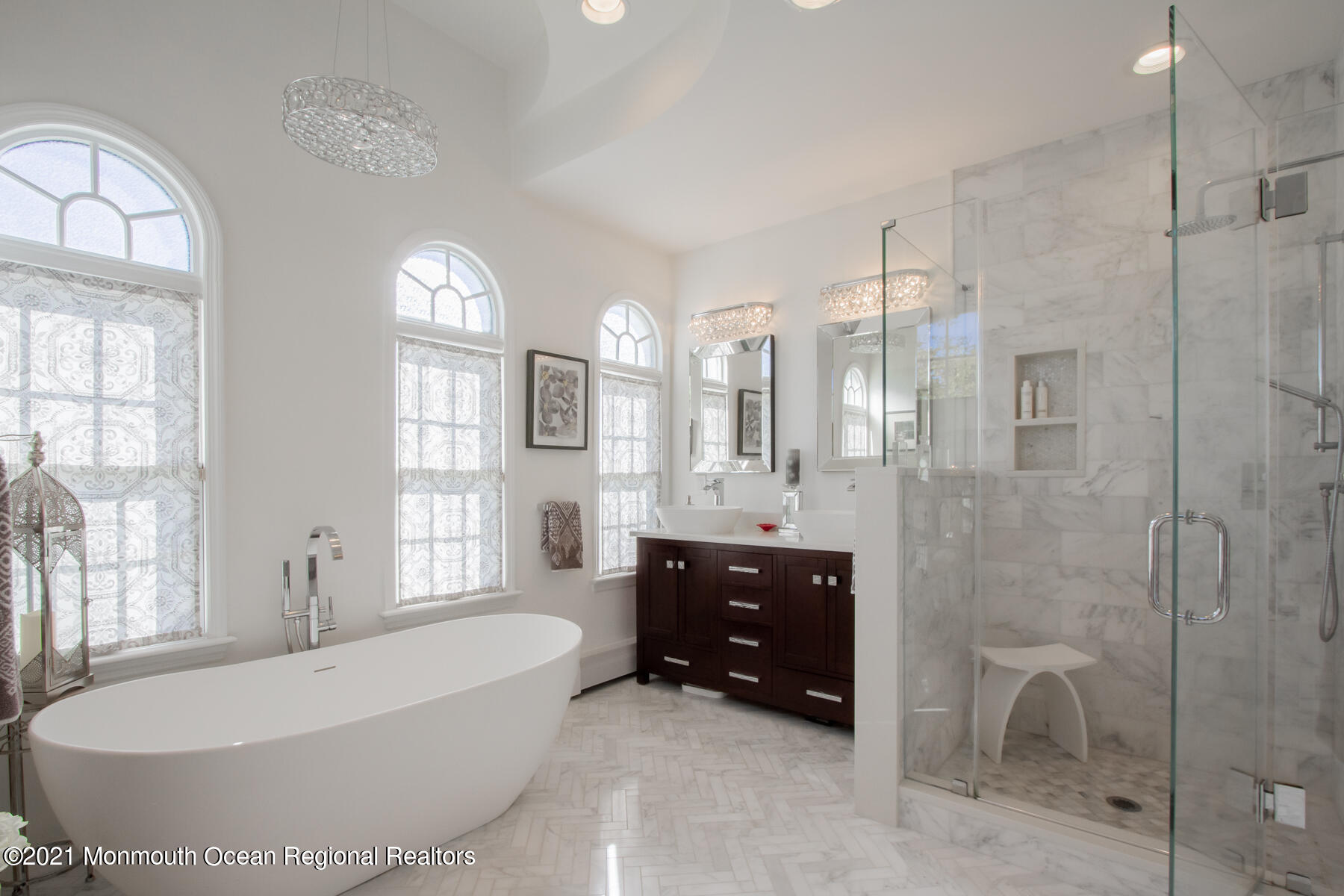 62 B West Front Street Red Bank, NJ 07701 - Photo 23 of 45 a spacious bathroom with a tub shower and windows