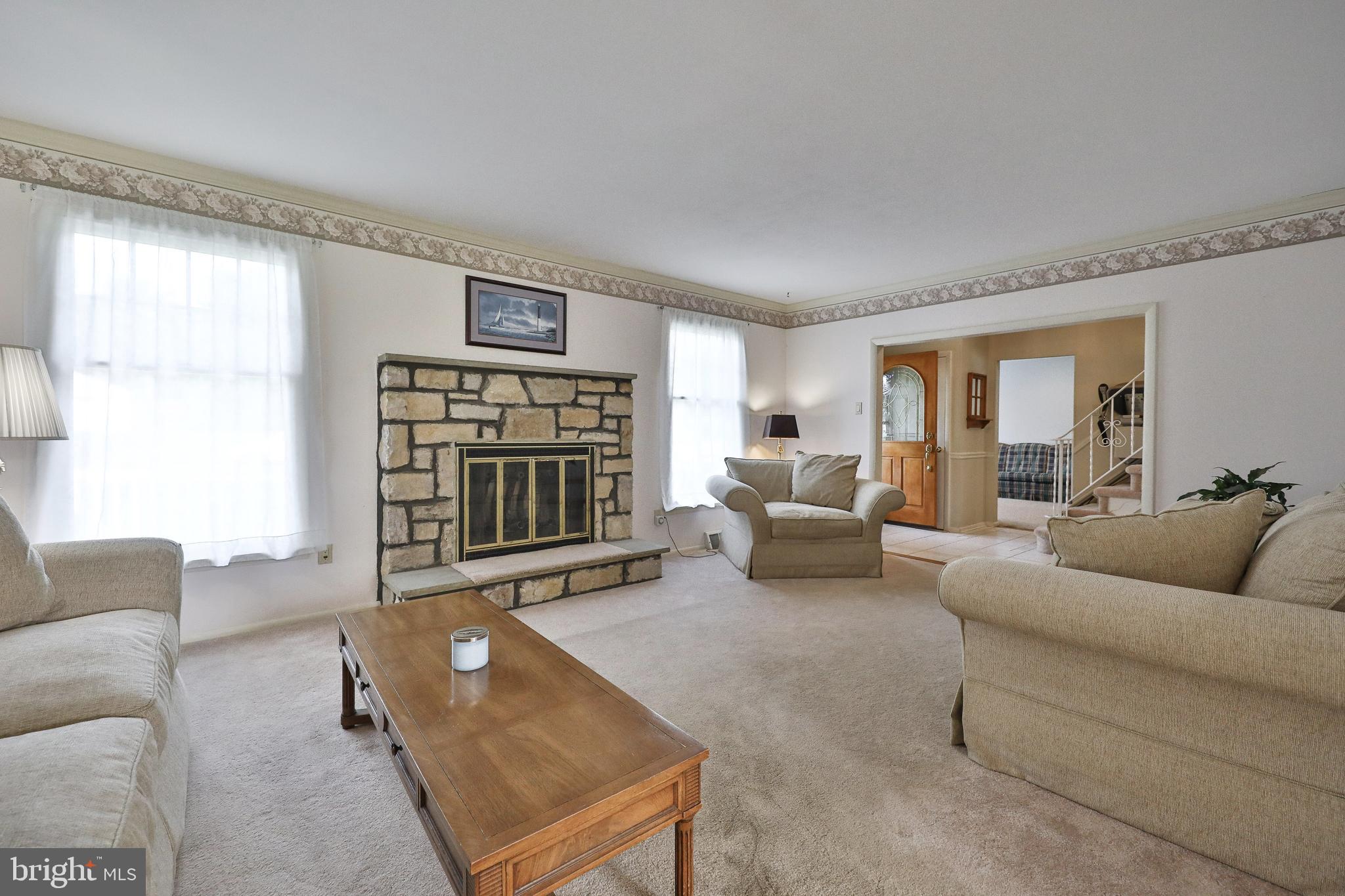 3218 Hayes Road Norristown, PA 19403 - Photo 4 of 24 Living Room w/ Wood Burning Fireplace