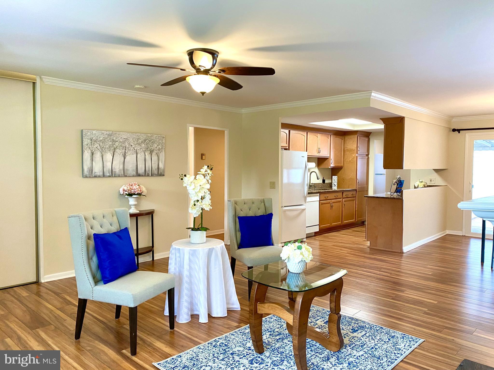 3408 Hallaton Court, Unit 165B Silver Spring, MD 20906 - Photo 3 of 40 SPACIOUS LVING ROOM, CEILING FAN W DIMMER & REMOTE