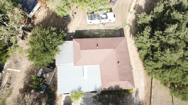 an aerial view of a house