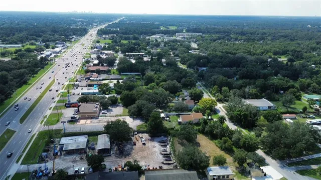 an aerial view of a city
