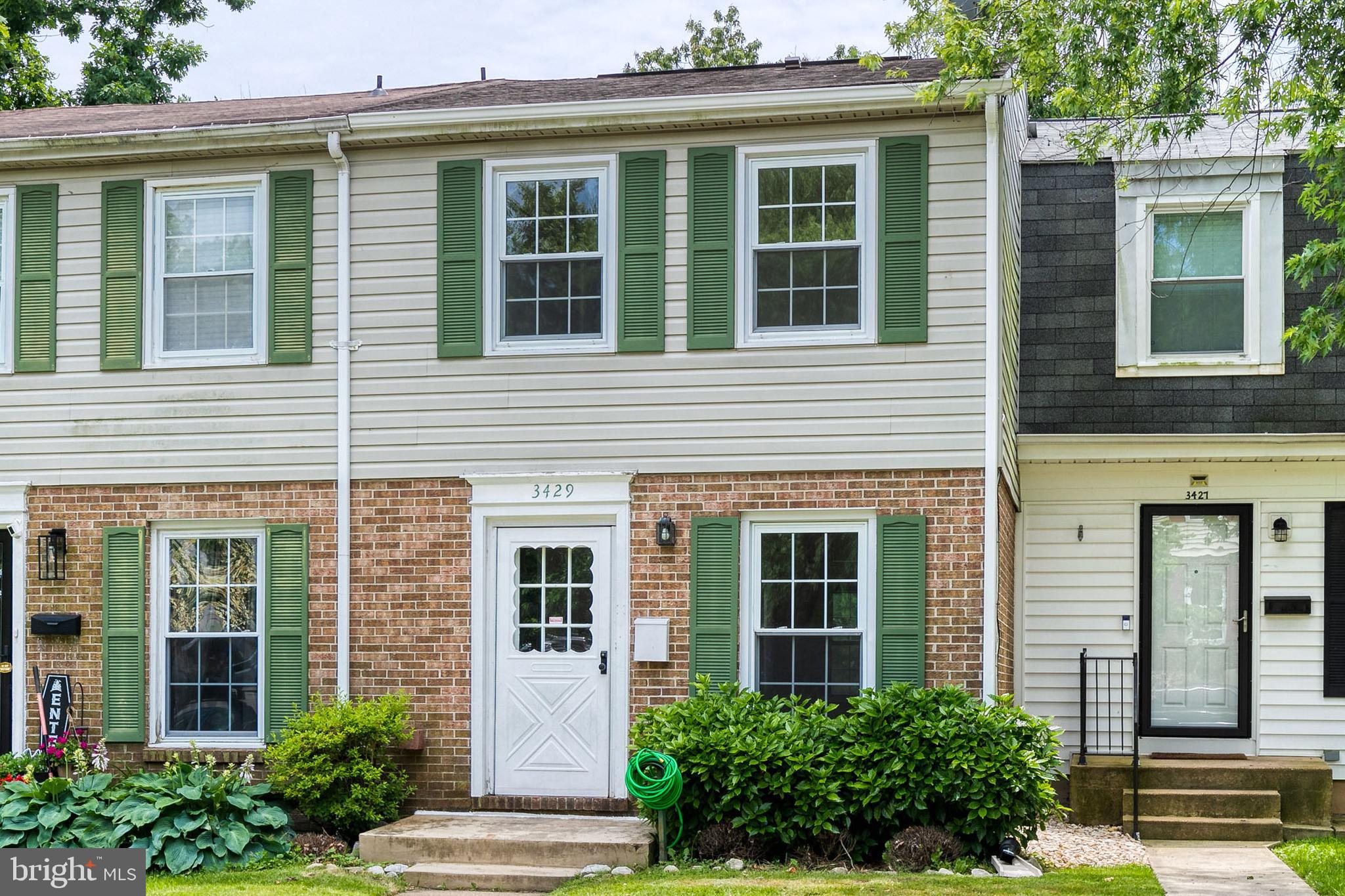 front view of a brick house