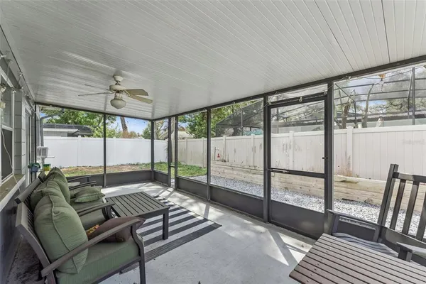 a living room with a large window