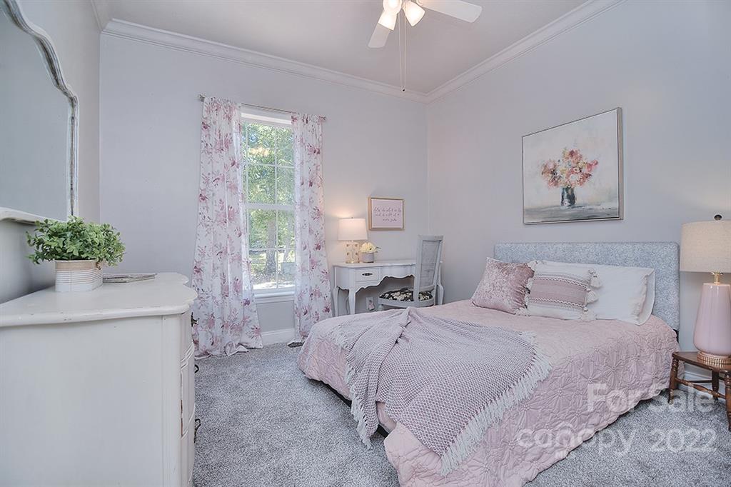 130 Printhad Road Dallas, NC 28034 - Photo 25 of 43 a bedroom with a bed and a potted plant
