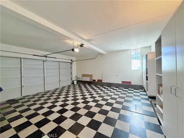a black and white checkered floor