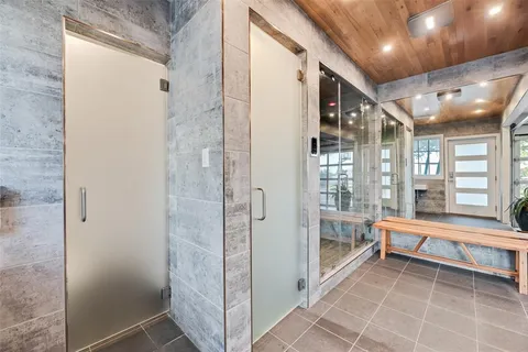 a view of a patio with a table chairs and a patio