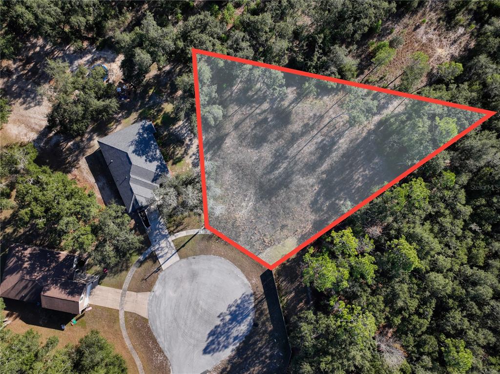 an aerial view of a house