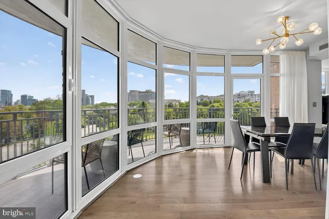 a view of a balcony with lake view