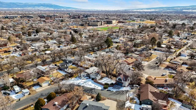 an aerial view of a city